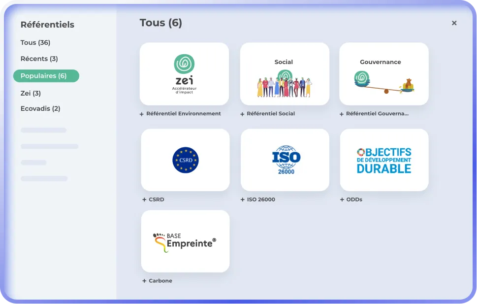 Liste des referentiels